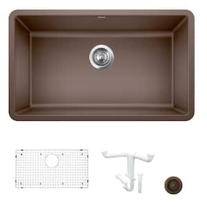 Precis 30 in. Undermount Single Bowl Cafe Granite Composite Kitchen Sink Kit with Accessories