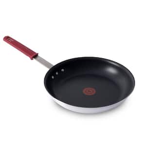 12 in. Aluminum Brushed Nonstick Frying Pan with Triple-riveted Stainless Steel Handle and Removable Silicone Sleeve