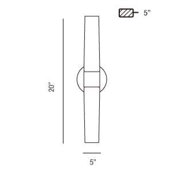 Elegant Chrome 20" Dimmable Wall Sconce with Frosted Glass Shade