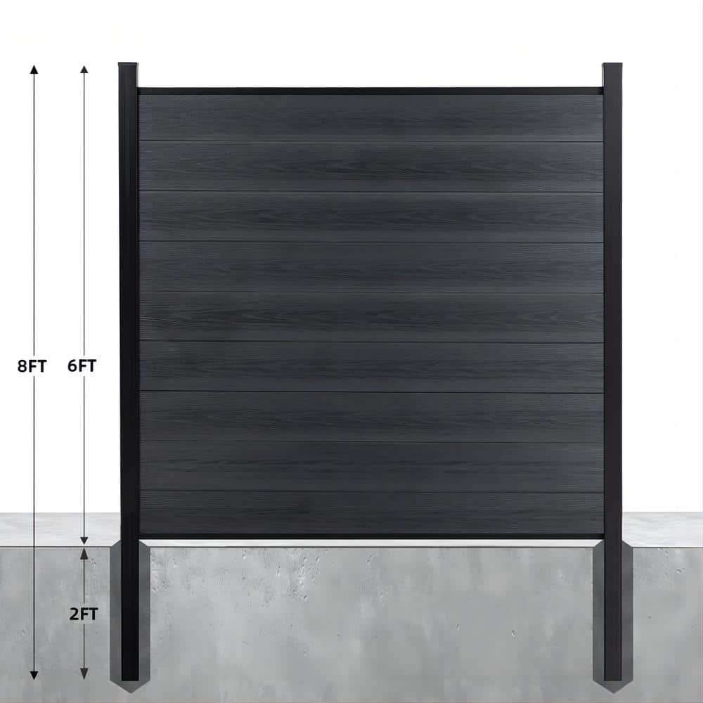 mondaria Complete Kit 8 ft. H x 6 ft. W Black Composite Privacy