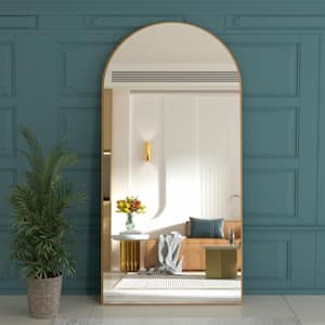 Classical 28 in. W x 71 in. H Oversized Mirror Floor Mirror Hanging Wall or Standing for Bedroom Dressing Room in Gold