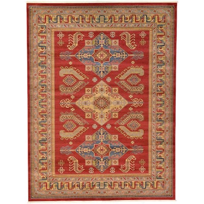 Suri Traditional 9'10 x 13'2 Area Rug in Red 