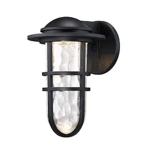 Steampunk 13 in. Black Integrated LED Outdoor Wall Sconce, 3000K