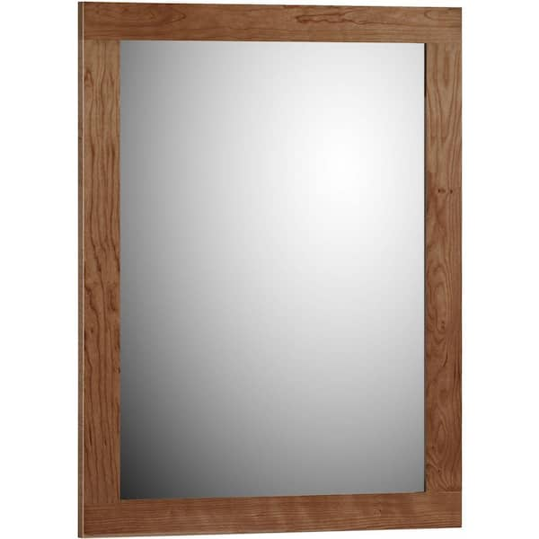 Simplicity by Strasser Shaker 24 in. W x .75 in. D x 32 in. H Framed Mirror in Medium Alder