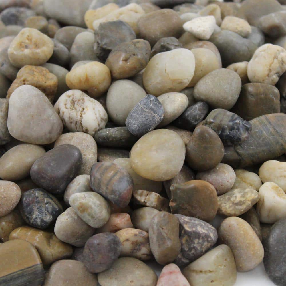 Mixed Color Small Polished River Pebbles, 20 lbs