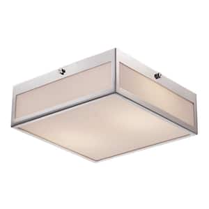 Montgomery 10 in. Integrated LED Polished Chrome Flush Mount Ceiling Light Fixture with Acrylic Shade
