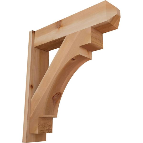 Ekena Millwork 8 in. x 34 in. x 30 in. Merced Craftsman Smooth Western Red Cedar Outlooker
