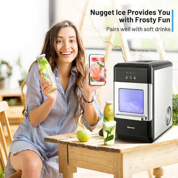 CROWNFUL Nugget Ice Maker Portable Countertop Machine, 26lbs Crunchy Pellet  Ice in 24H 