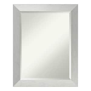 Medium Rectangle Brushed Silver Beveled Glass Contemporary Mirror (28.25 in. H x 22.25 in. W)