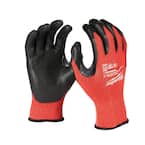 Medium Red Nitrile Level 3 Cut Resistant Dipped Work Gloves