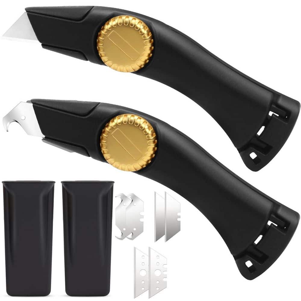 Black Metal Fixed Blade Roofing Knife with Portable Storage Sheath and Replacement Blades, Roofing Tools (2-Pack) price history on PriceWatchPro