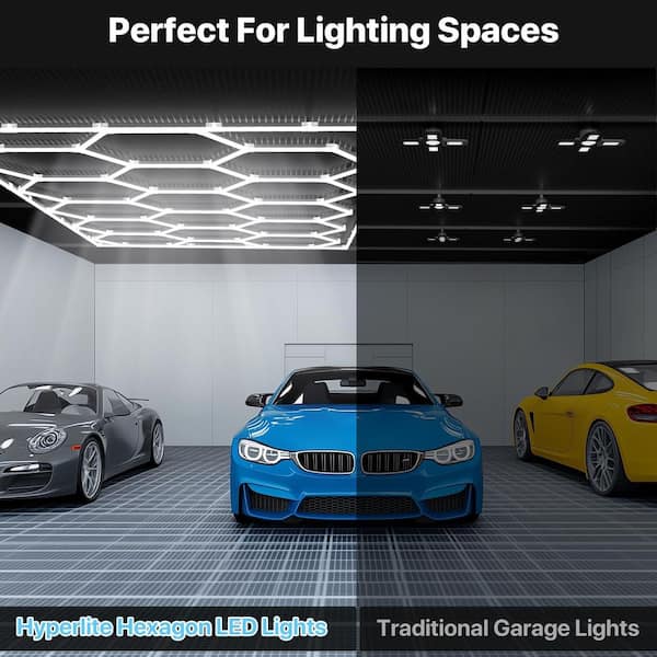 BIBIVIS White Gen 2 Hexagon Garage Light 581-Watt 58100LM 22 Grid