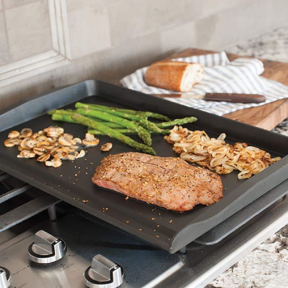 Nordic Ware 20" Black Non-Stick Double Backsplash Griddle