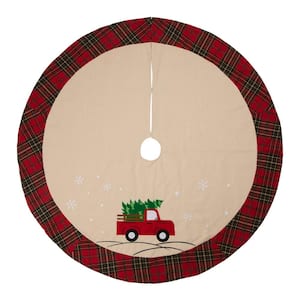 48 in. D Fabric Christmas Tree Skirt - Red Truck