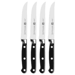 Professional S 4.5 in. Stainless Steel Full Tang Fine Edge Steak knife with Plastic Handle, set of 4