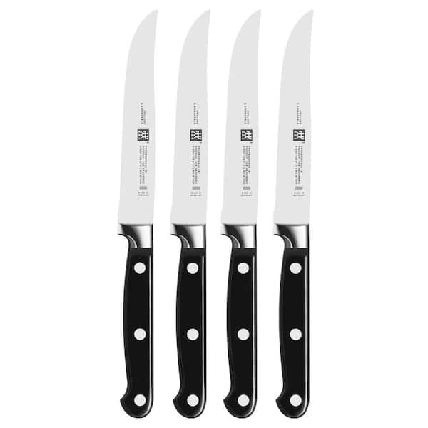 ZWILLING Professional S 4.5 in. Stainless Steel Full Tang Fine Edge Steak knife with Plastic Handle, set of 4