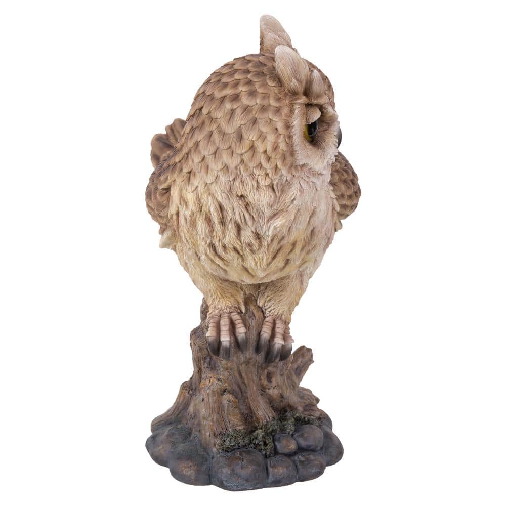 Large Brown Polyresin Long Eared Owl Statue