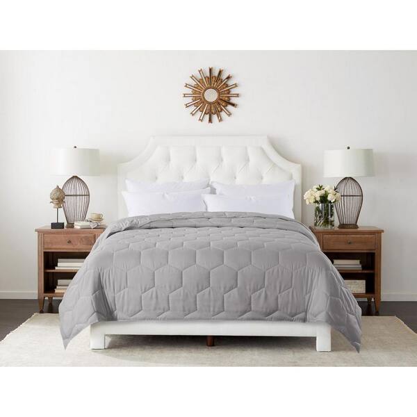 St. James Home Honeycomb Stitch Glacier Grey Microfber Full/Queen Blanket