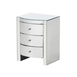 Roxie Mirrored 3-Drawer Side Table