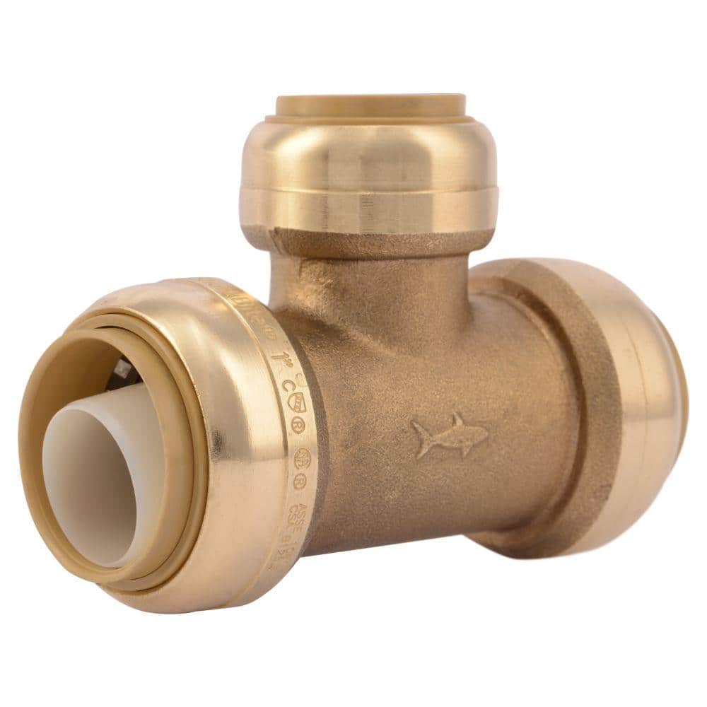 3/4" Sharkbite Style Push to Connect Lead-Free Brass Tees 25 Push-Fit 
