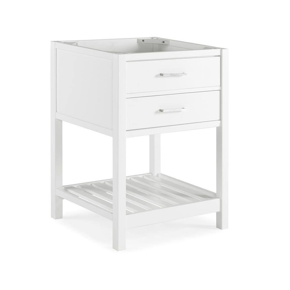 Harrison 24" White Pine Freestanding Vanity Cabinet with Open Shelf