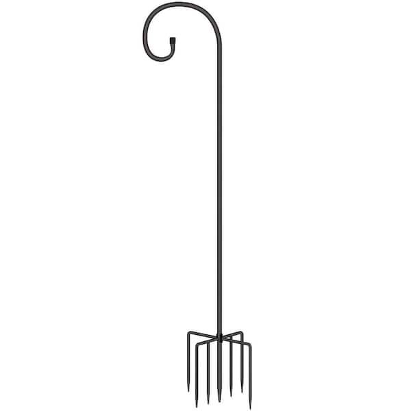 Unbranded Adjustable Shepherds Hook for Outdoor 76 Inch Bird Feeder Pole with 7 Prongs Base