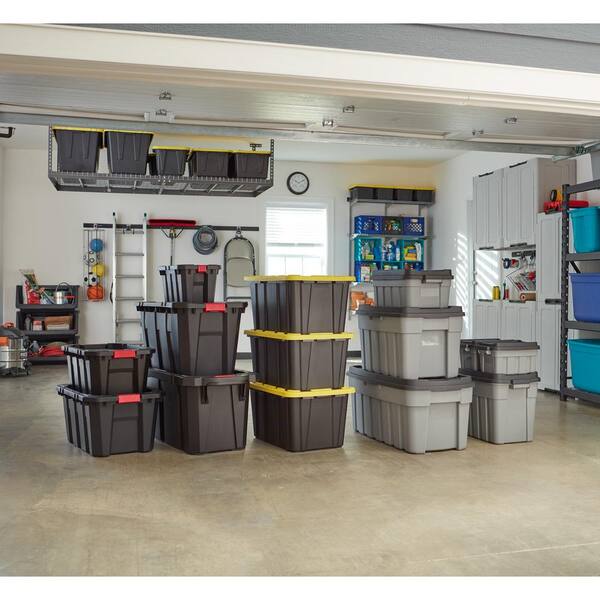 HDX Resin Freestanding Garage Base Cabinet in Light Grey (30 in. W x 36 ...