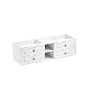 72in. W x 23 in. D x 21in. H, Wall Hung Doulble Sink Bath Vanity Cabinet without Top in White