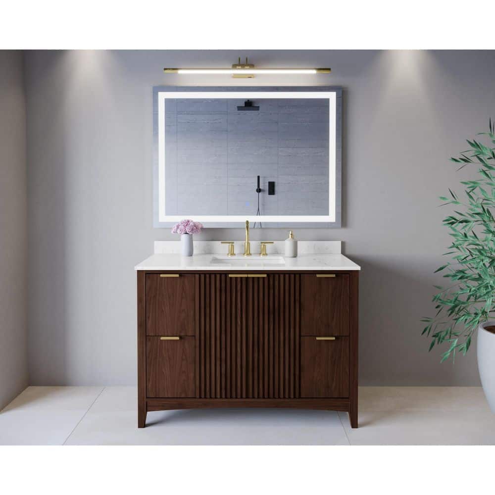 Palmilla 48 in. Single Freestanding Dark Walnut Bath Vanity with Carrara Cultured Marble Top Assembled price history on PriceWatchPro