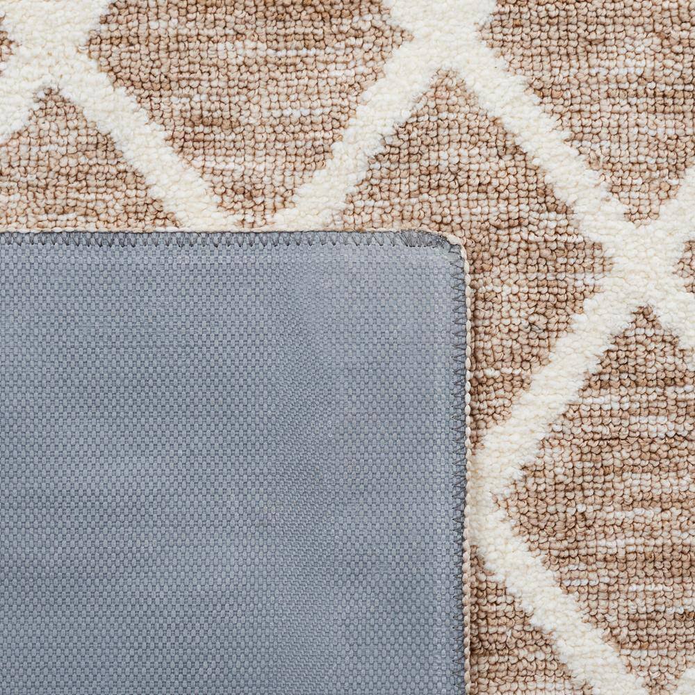 Ivory and Beige Rectangular Washable Synthetic Area Rug