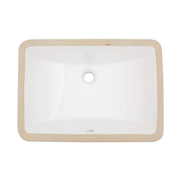 Sarlai 20 in. Undermount White Porcelain Ceramic Bathroom Vessel