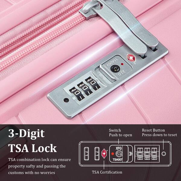 LIVACA 4-Piece Pink Expandable Lightweight Polypropylene Hardside