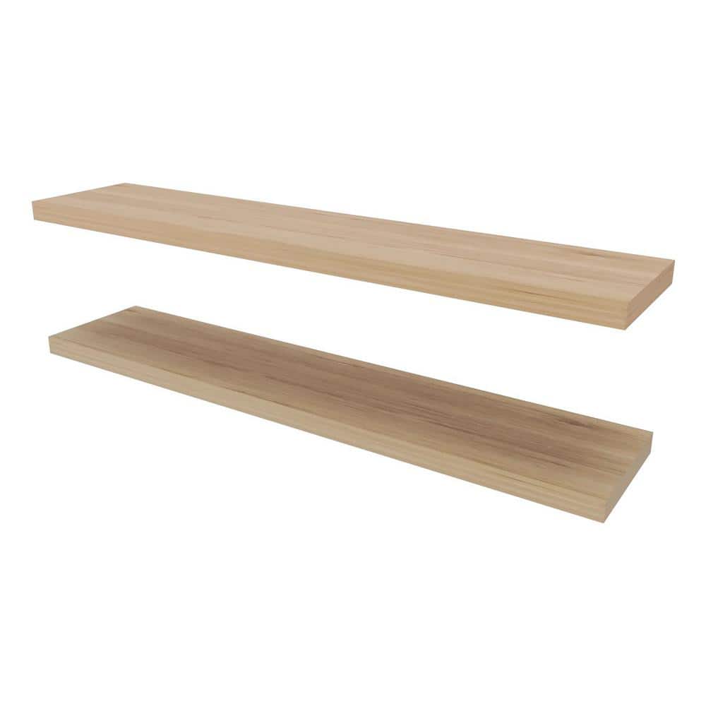 47 in. W x 10 in. D Light Pine Wood Decorative Wall Shelf Floating Shelf (1