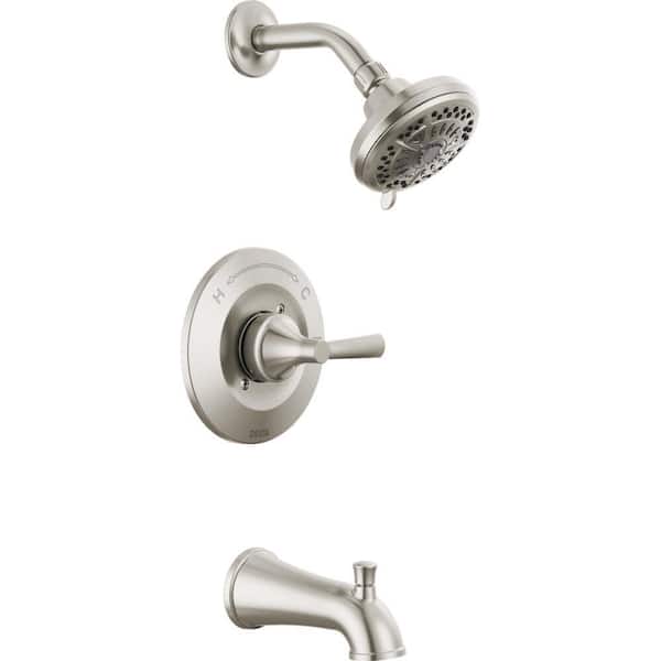 Delta Casara Single-Handle 6-Spray Tub and Shower Faucet in Spotshield Brushed Nickel (Valve Included)