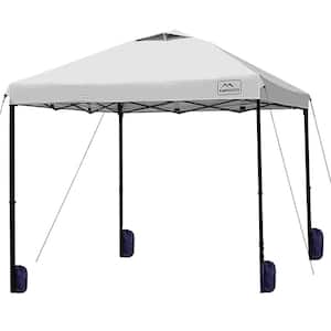 10 ft. x 10 ft. White UV Resistant Waterproof Pop-Up Commercial Canopy Tent with Adjustable Legs and Carry Bag