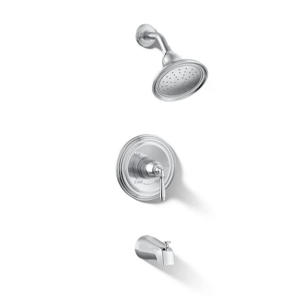 Devonshire Rite-Temp 1-Handle 1.75 GPM Bath and Shower Trim Kit in Polished Chrome Valve Not Included)