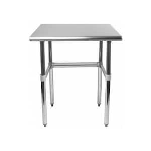 24 in. x 15 in. Stainless Steel Open Base Kitchen Utility Table Metal Prep Table