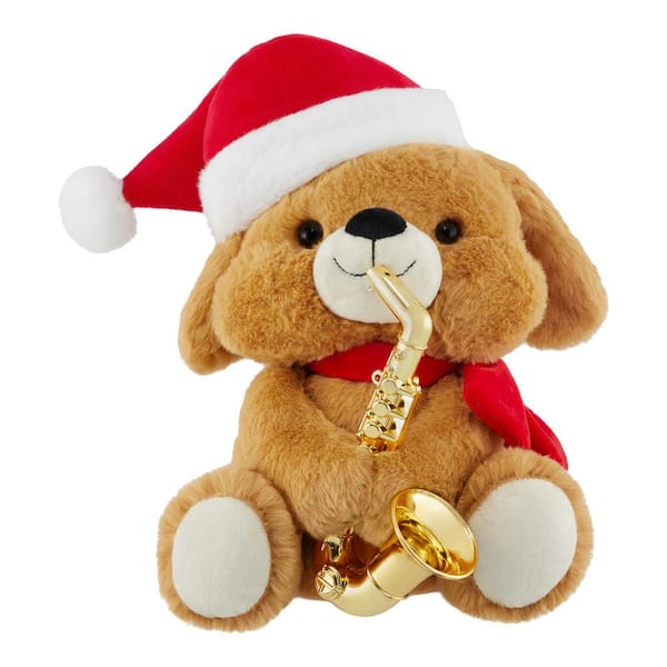 Home Accents Holiday 10.5 in Saxophone Puppy