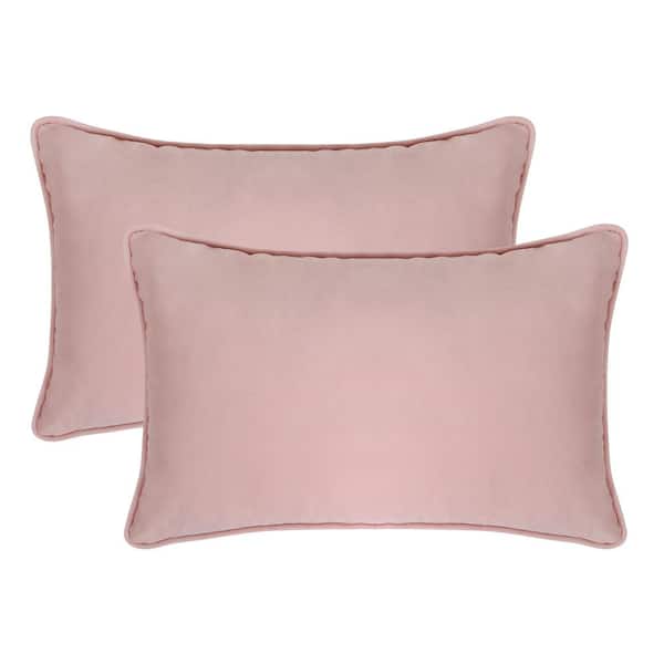A1 Home Collections A1HC Pink Velvet Decorative Pillow Cover Pack of 2, 12 in. x 20 in. Hidden YKK Zipper, Throw Pillow Covers Only