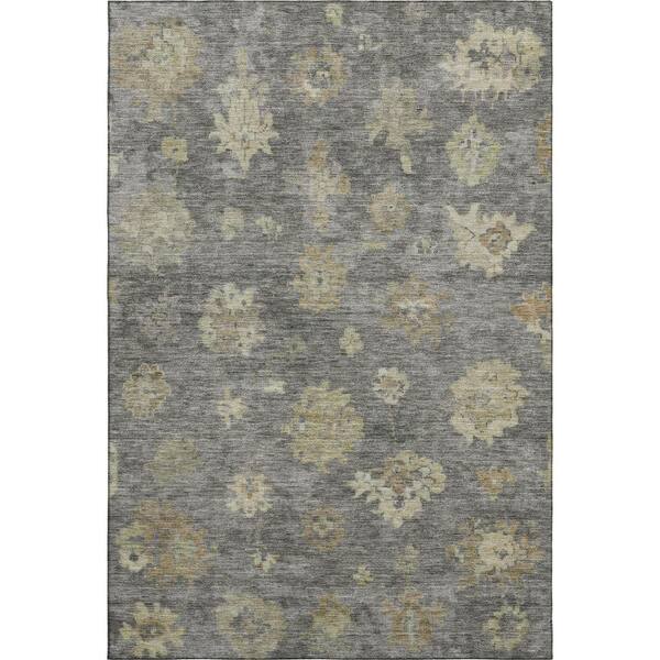 Mayfield Premium Machine Washable Abstract AMF2305 Pewter 10 ft. x 14 ft. Area Rug