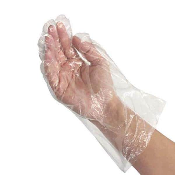 Packs of 100 Disposable Clear Polythene Gloves Hairdressing  Catering Poly 