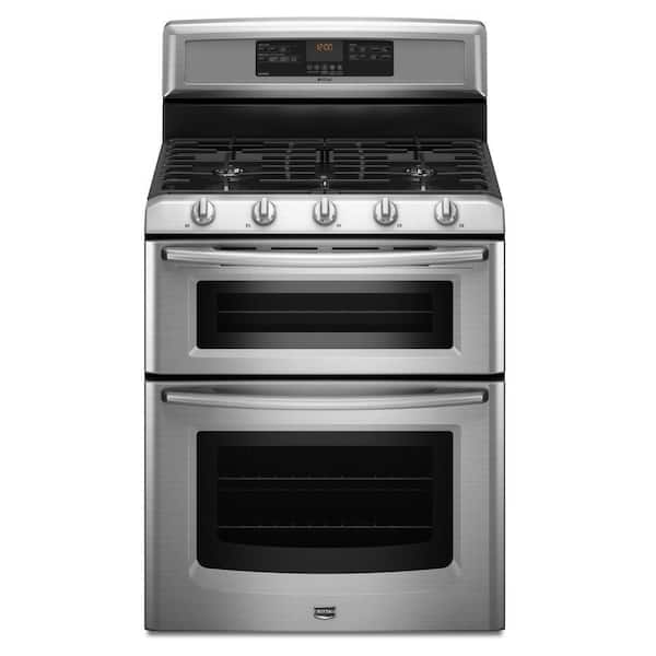 Maytag Gemini 6 cu. ft. Double Oven Gas Range with Self-Cleaning Convection Oven in Stainless Steel