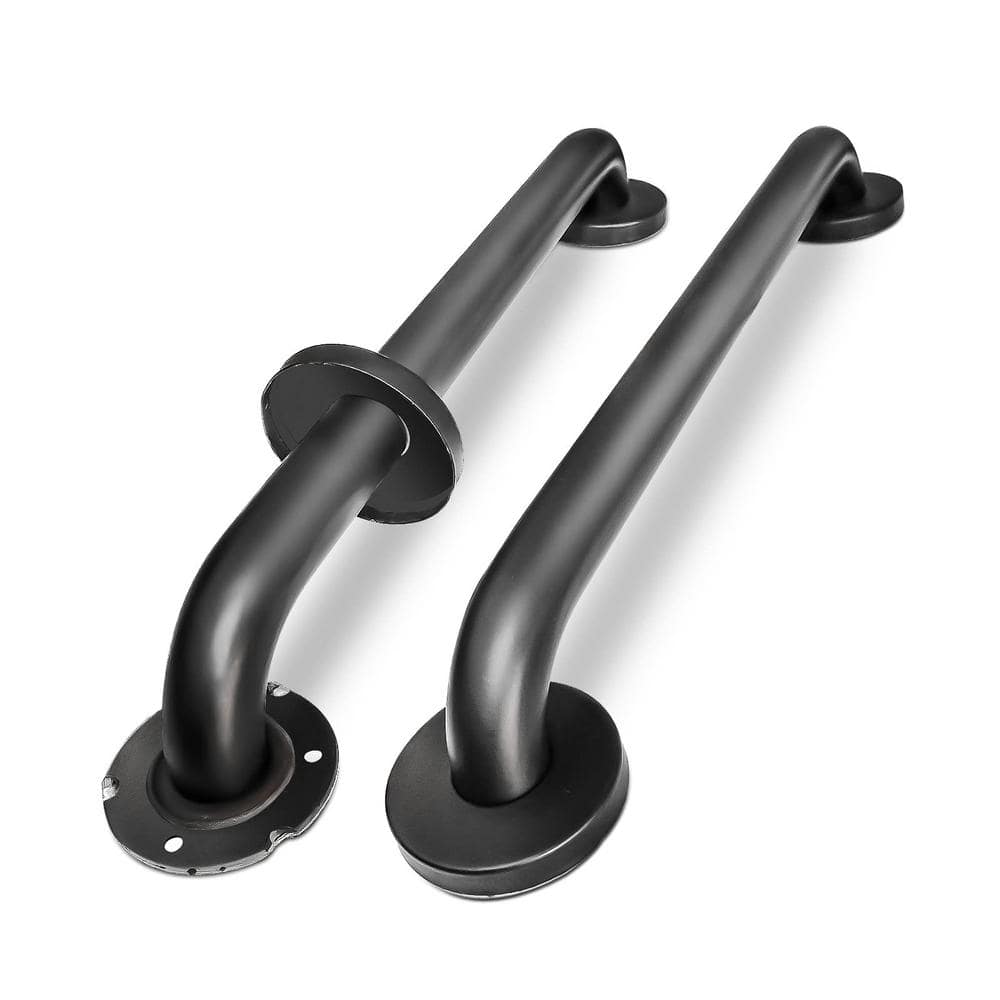 18 in. Stainless Steel Assist Bath Handle, Shower Grab Bar in Black with Concealed Screws (2-Pack) price history on PriceWatchPro