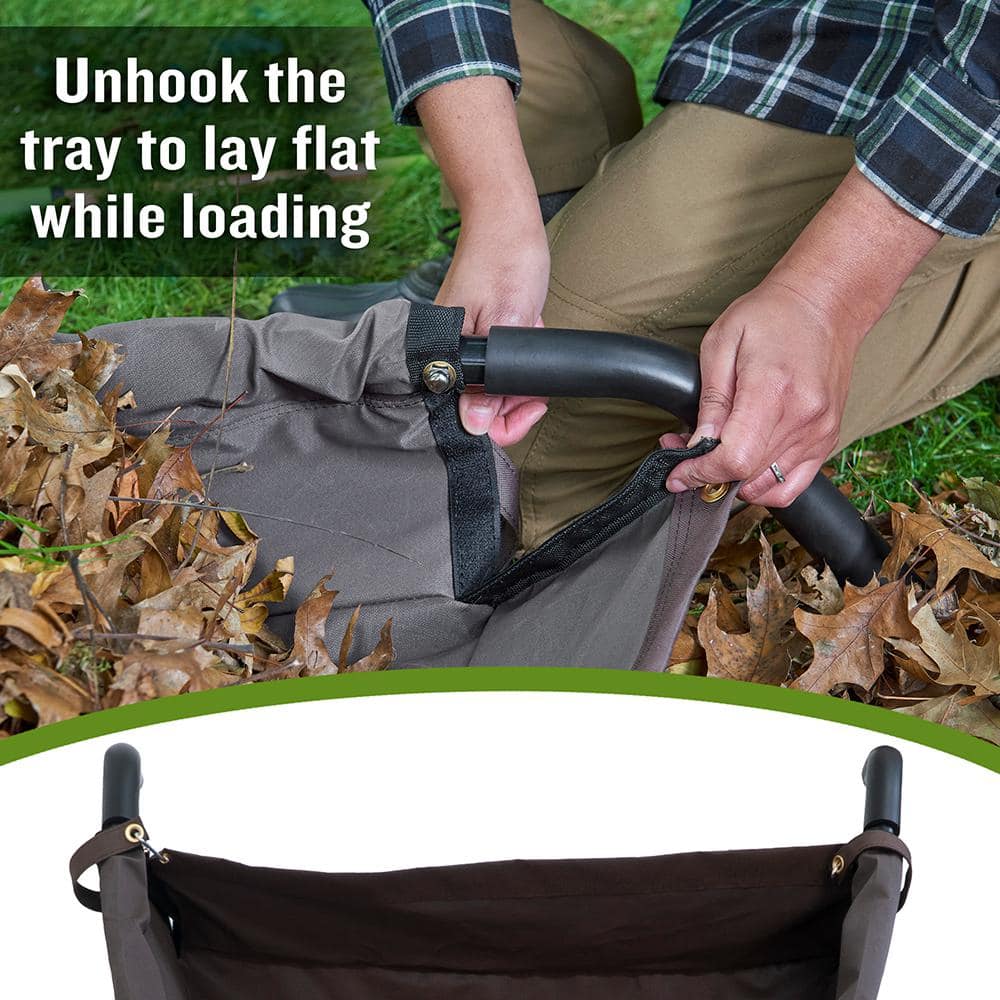 5 cu. ft. Brown Canvas Foldable Garden Wheelbarrow