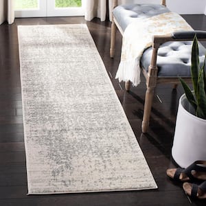 Madison Silver/Ivory 2 ft. x 16 ft. Geometric Runner Rug