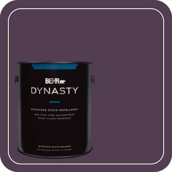 BEHR DYNASTY 1 gal. #PPU17-02 Oriental Eggplant Satin Enamel Interior Stain-Blocking Paint & Primer