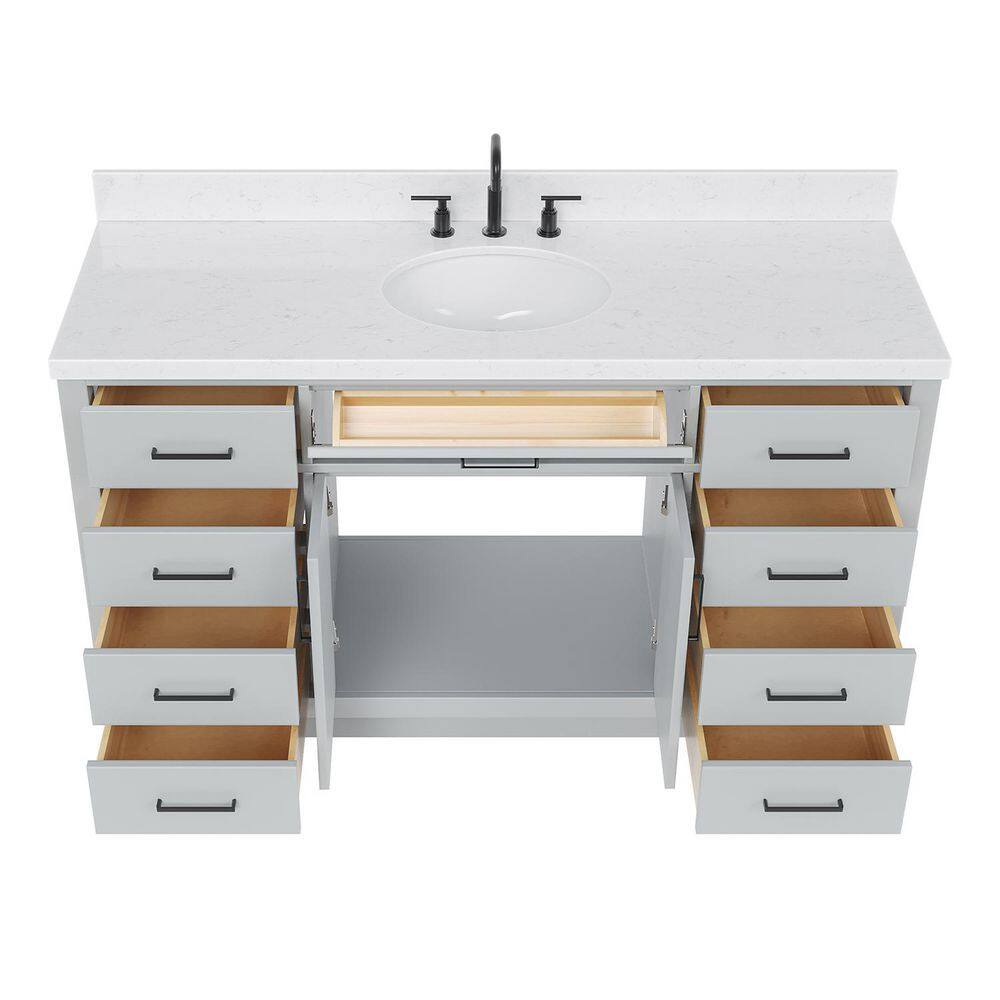 Hepburn 60" Gray Freestanding Single Basin Vanity Set