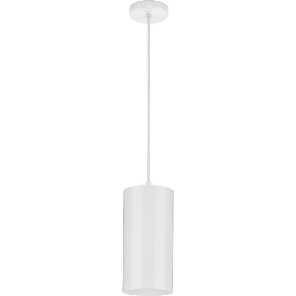 White Aluminum Cylinder 12" Outdoor Hanging Pendant Light