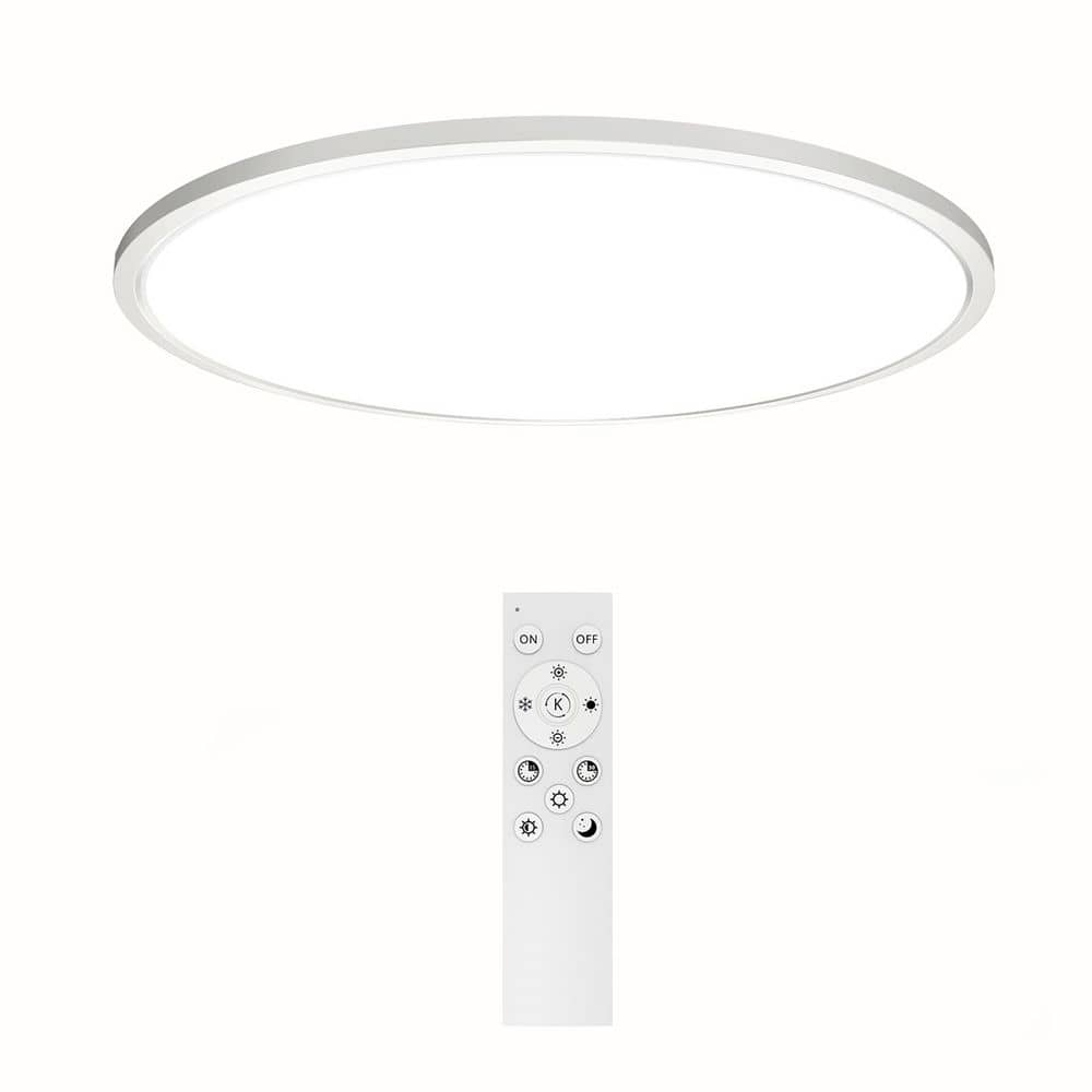 12-in. 2400 LM White Round LED Flush Mount Light Indoor Ceiling Fixture with Remote Control price history on PriceWatchPro