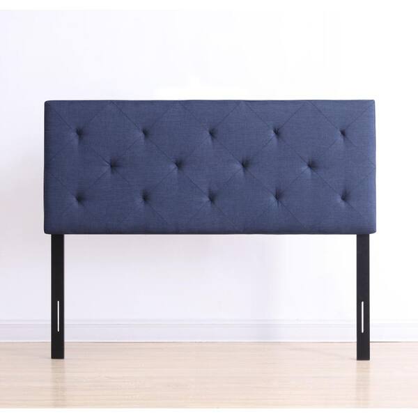 HODEDAH Gray Full Fabric Upholstered Tufted Rectangular Headboard